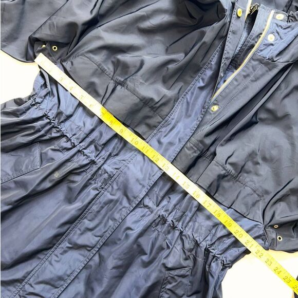Athleta Navy Blue Hooded Zip Up Pocketed Trench Jacket- S/M - Picture 11 of 15